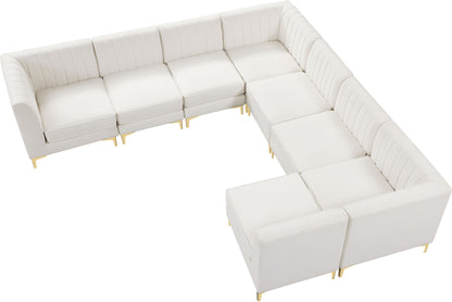 Alina - 8 Piece Velvet Modular Sectional
