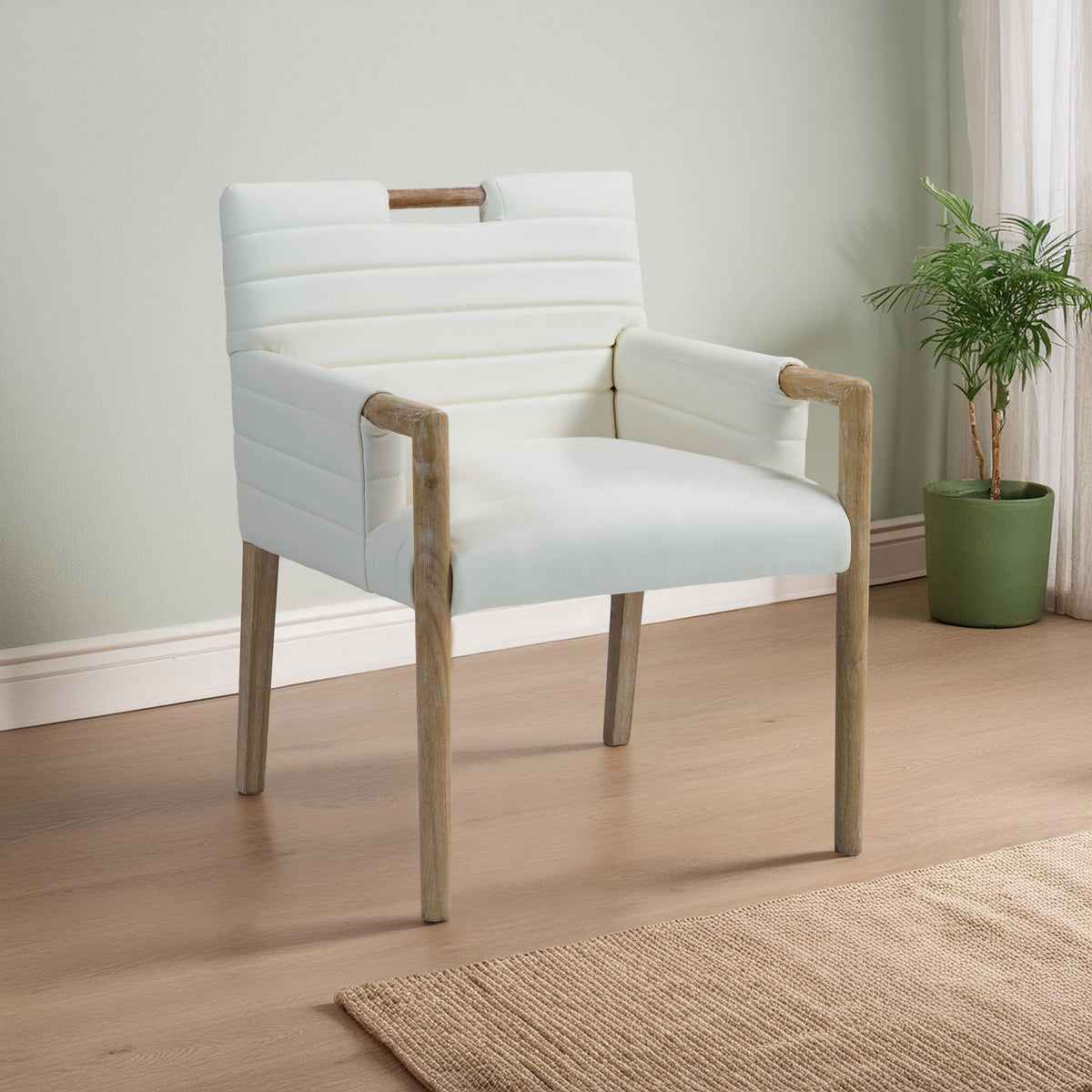 Aimee - Dining Arm Chair - Light Brown Legs