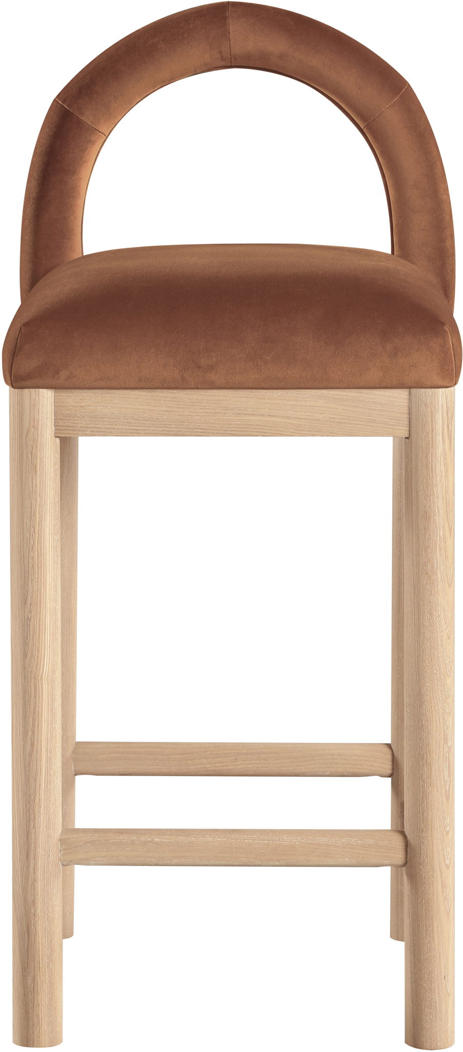 Conrad - Velvet Counter Stool With Natural Legs