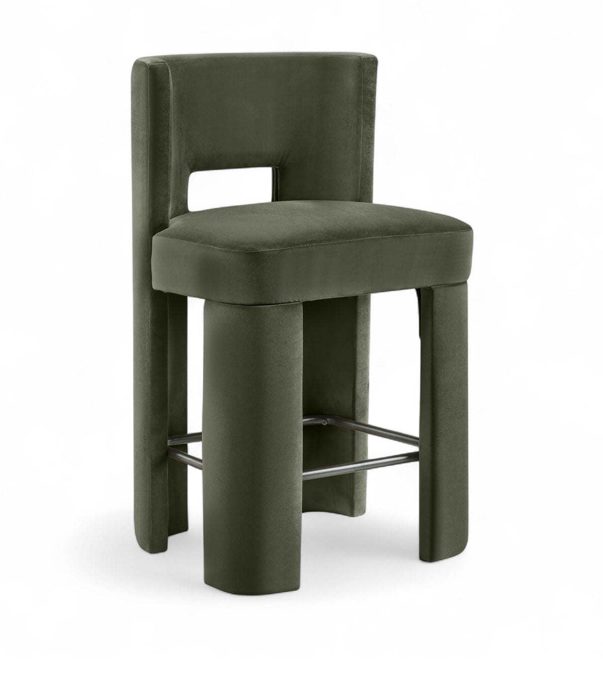 Zuno - Velvet Performance Fabric Upholstered Counter Stool (Set of 2)