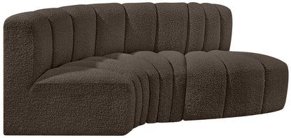Arc - Boucle Fabric 3 Piece Modular L-Shaped Sofa