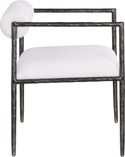 Axis - Linen Textured Cream Fabric Upholstered Dining Chair (Set of 2)