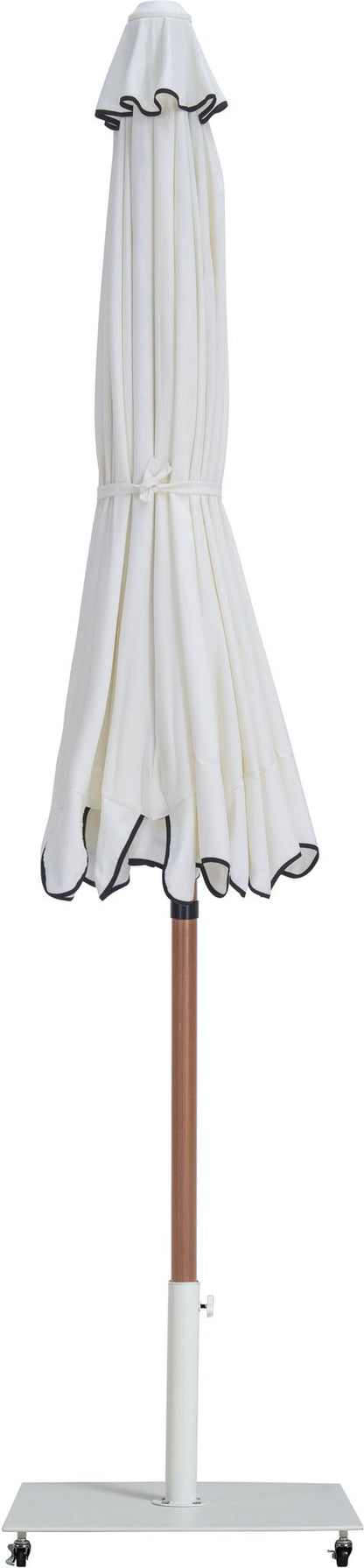 Amalfi - Aluminum Patio Umbrella - White Base / Light Brown Pole