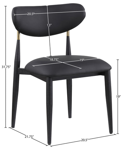 Ronda - Vegan Leather Upholstered Dining Side Chair - Black Legs
