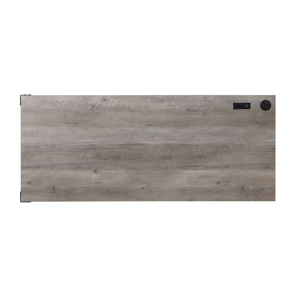 Zakwani - Writing Desk With USB - Gray Oak & Black