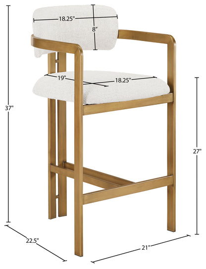 Aurum - Linen Textured Fabric Upholstered Counter Stool
