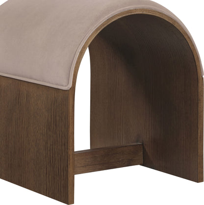 Sable - Velvet Performance Fabric Upholstered Bench