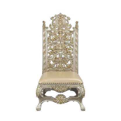 Danae - Side Chair (Set of 2) - Synthetic Leather , Champagne & Gold