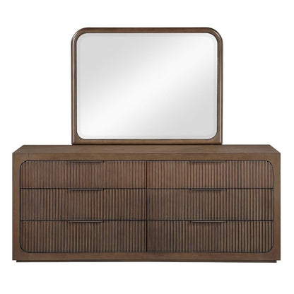 Leanna - Dresser With Wood Top - Brown Oak