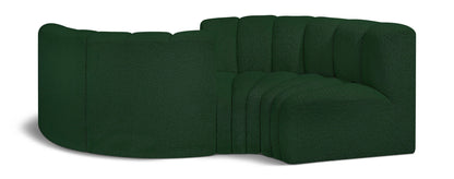 Arc - Boucle Fabric 4 Piece Curved Modular Sofa