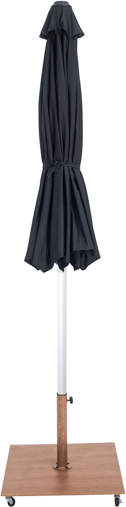 Fiji - Aluminum Patio Umbrella With Square Teak And White Base