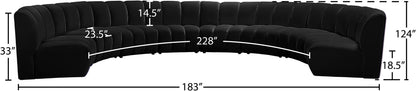 Infinity - 8 Piece Velvet Modular Sectional