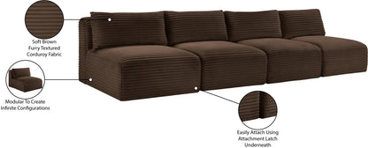 Shaggy - 4 Seat Modular Armless Sofa