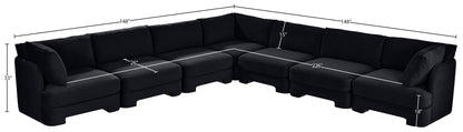 Hammond - Velvet Performance Fabric Upholstered 7 Piece Corner Sectional