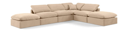 Indulge - Velvet 6 Piece Modular Armless Sectional