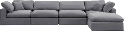 Comfy - 5 Piece Velvet Modular Sectional With Chaise