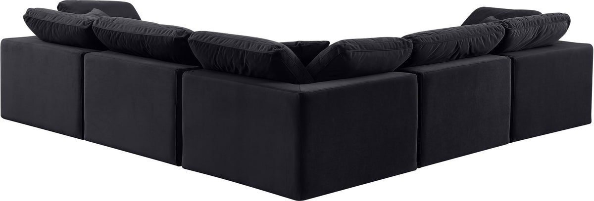 Comfy - 5 Piece Velvet Modular Corner Sectional