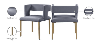 Caleb - Dining Chair with Gold Legs (Set of 2)
