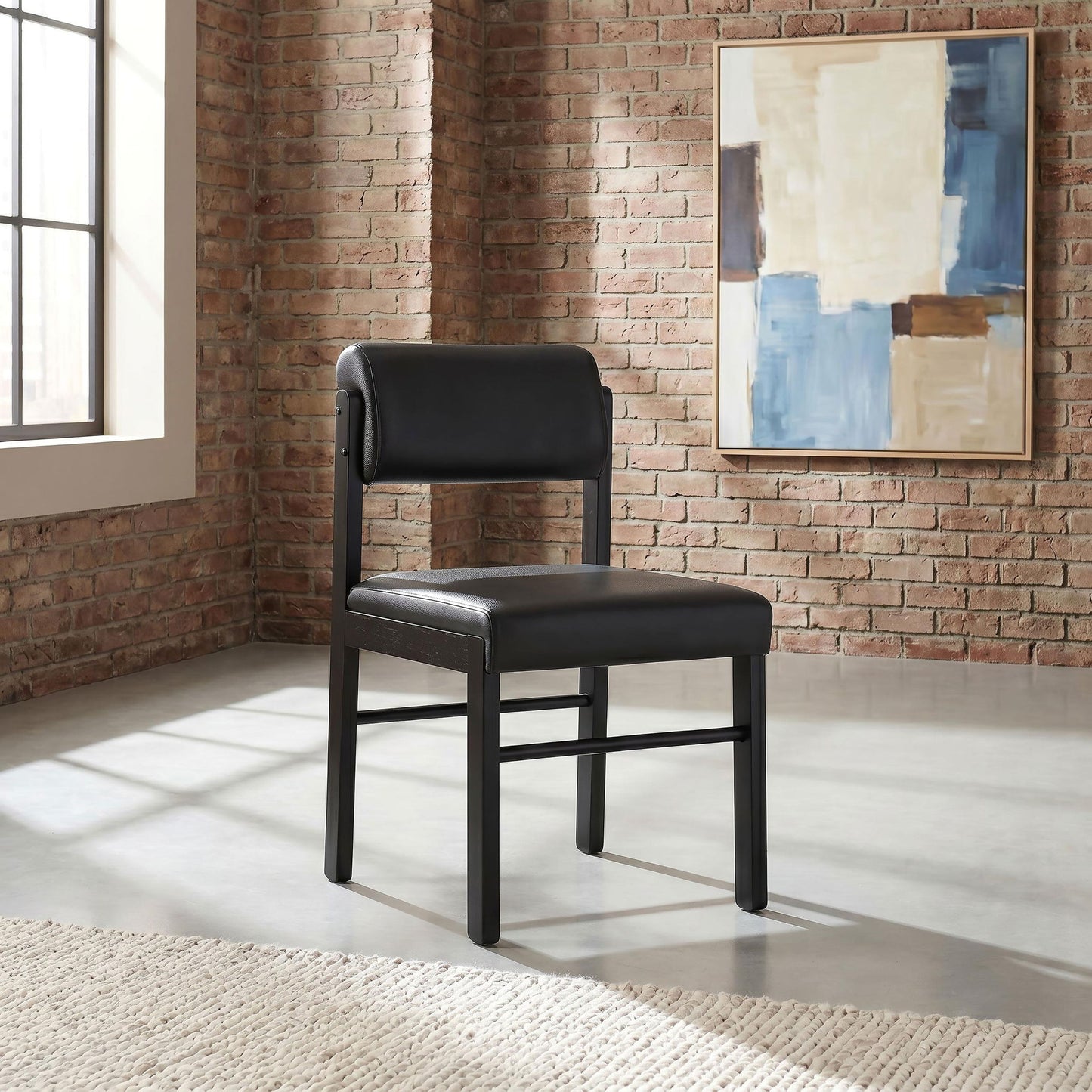 Kehoe Upholstered Dining Side Chair Black (Set of 2)