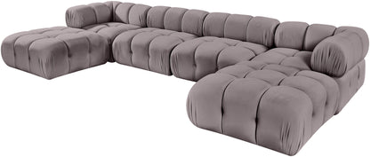 Orin - Velvet 6 Piece Modular Double Chaise Sectional
