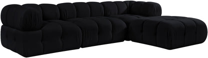 Orin - Velvet 4 Piece Modular Sectional With Chaise