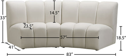 Infinity - 2 Piece Velvet Modular Sectional