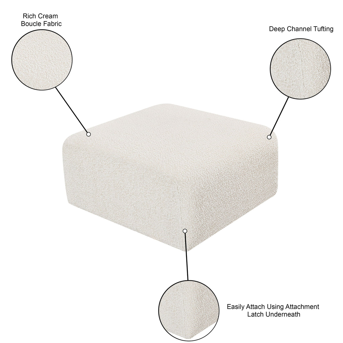 Arc - Boucle Fabric Ottoman