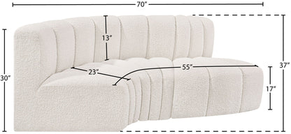 Arc - Boucle Fabric 3 Piece Modular L-Shaped Sofa