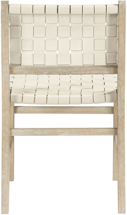Entwine - Vegan Leather Upholstered Dining Chair - Painted Natural