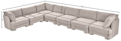 Hammond - Velvet Performance Fabric Upholstered 7 Piece Sectional