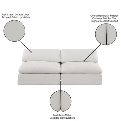 Comfy - Linen Modular Armless Sofa 2 Seats