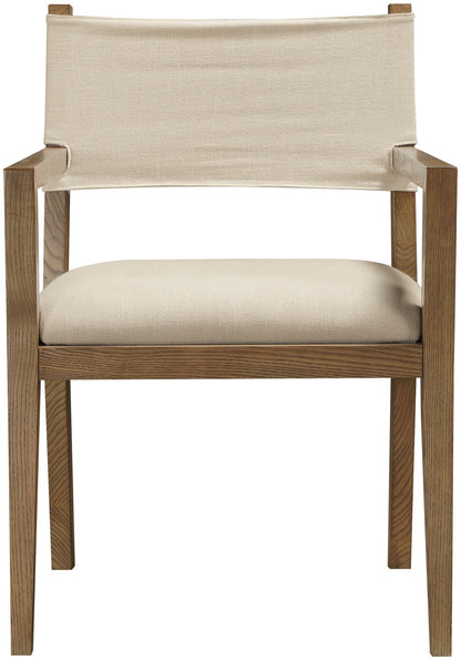 Avon - Linen Textured Performance Fabric Upholstered Dining Arm Chair