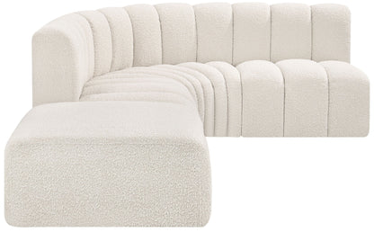 Arc - Boucle Fabric 5 Piece Corner Modular Sofa