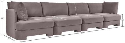 Hammond - Velvet Performance Fabric Upholstered 4 Piece Sofa