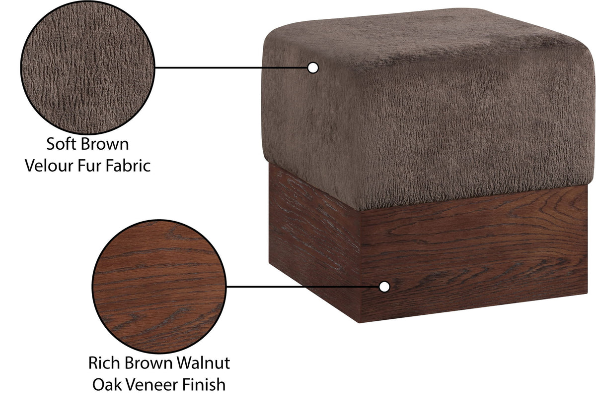 Havre - Ottoman / Stool With Brown Base