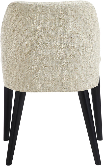 Valeo - Linen Textured Fabric Upholstered Dining Chair (Set of 2) - Painted Black Base