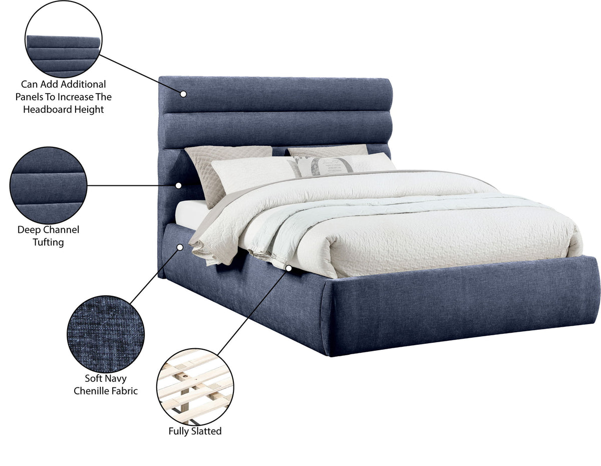 Adam - Chenille Fabric Bed With 52" Headboard