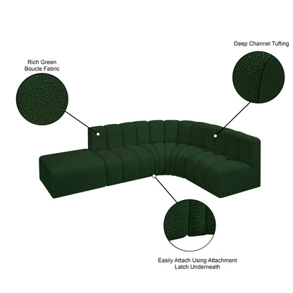 Arc - Boucle Fabric 5 Piece Corner Modular Sofa