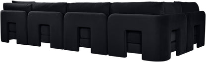 Hammond - Velvet Performance Fabric Upholstered 5 Piece L-Shaped Sectional
