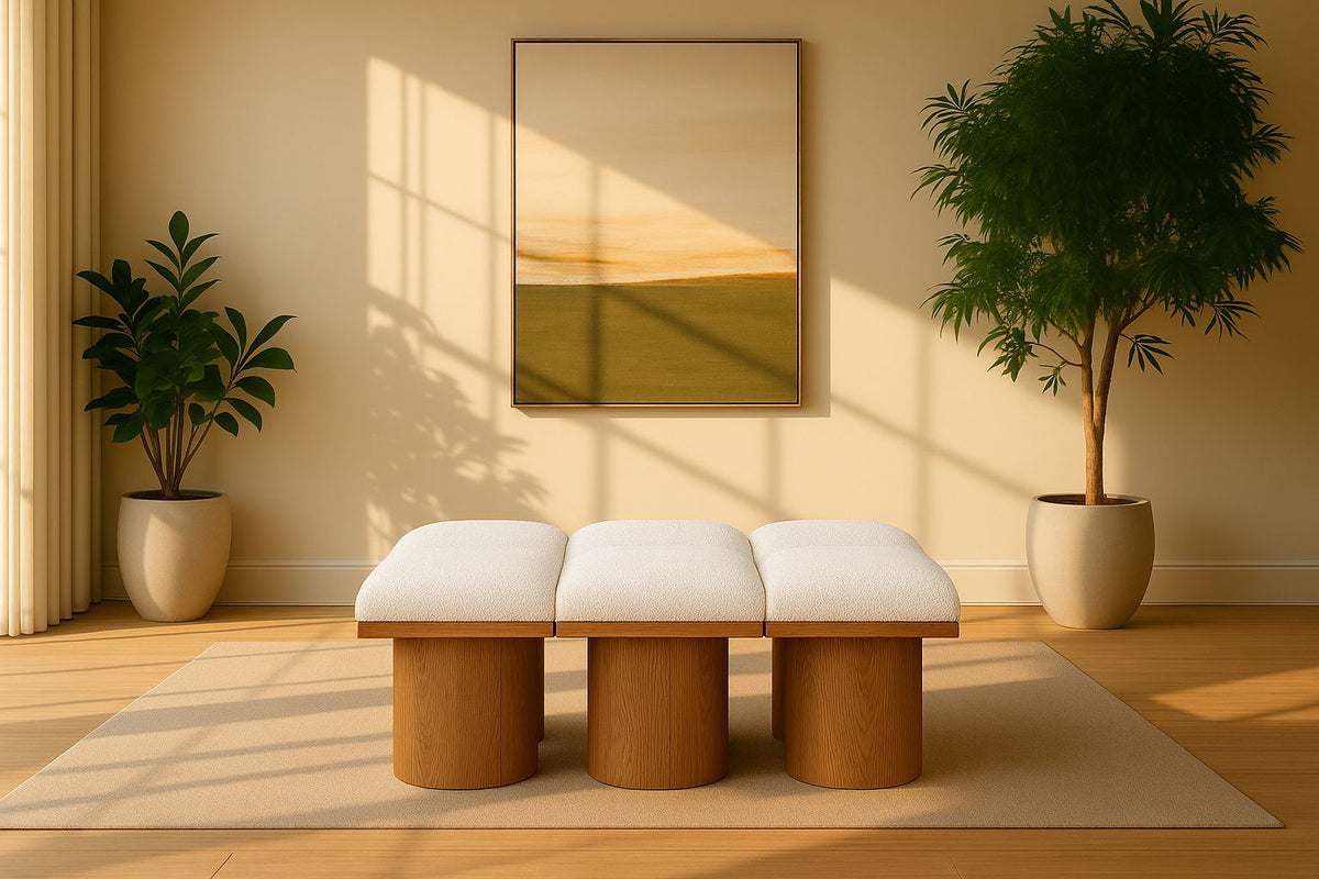Pavilion - 6 Piece Modular Bench With Brown Base