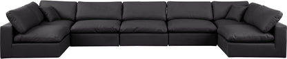 Comfy - 7 Piece Faux Leather Modular Armless Sectional