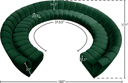 Infinity - 11 Piece Velvet Modular Sectional