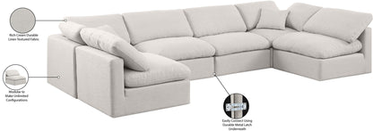 Indulge - Linen 6 Piece Modular U-Shaped Sectional