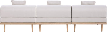 Laguna - 3 Piece Resilient Water Resistant Fabric 106.5" Outdoor Patio Armless Modular Sofa