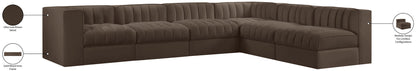 Rummi - Velvet Performance Fabric Upholstered 6 Piece Modular Sectional