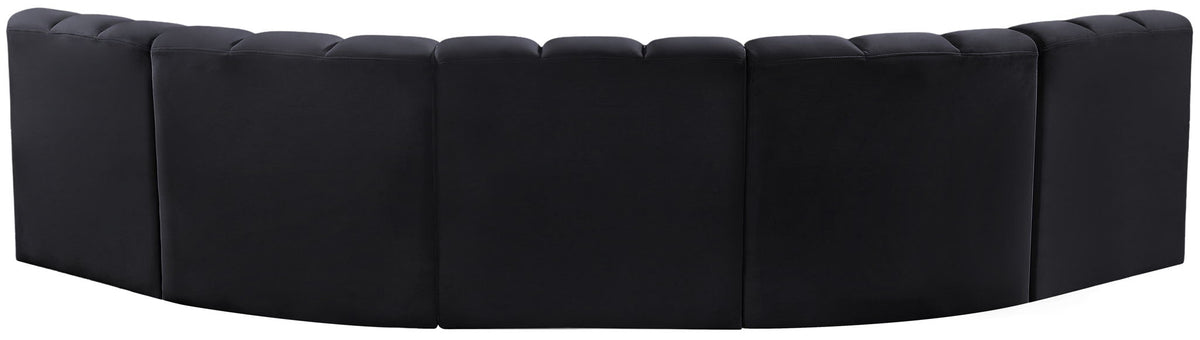 Arc - Velvet 5 Piece U-Shaped Modular Sofa