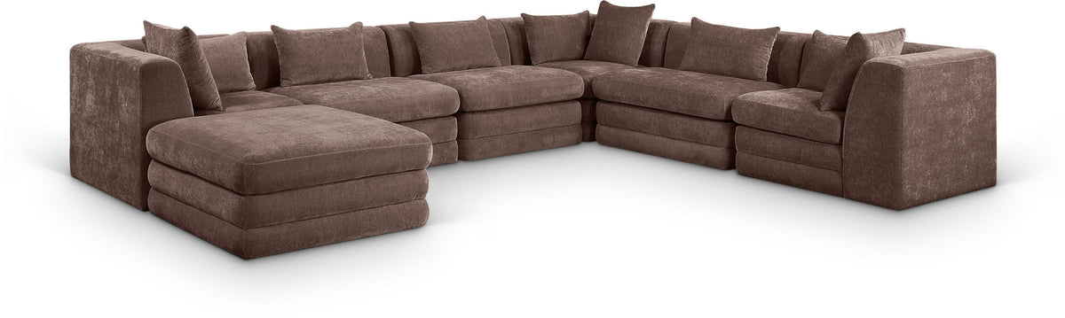 Stellar - 7 Piece Chenille Fabric Upholstered Modular Sectional