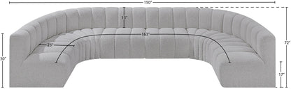 Arc - Boucle Fabric 8 Piece Modular Sofa