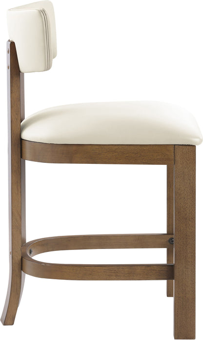 Lavrin - Vegan Leather Upholstered Counter Stool (Set of 2) - Walnut Base