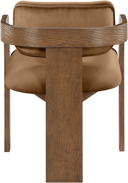 Cedra - Velvet Performance Fabric Upholstered Dining Chair (Set of 2) - Brown Frame